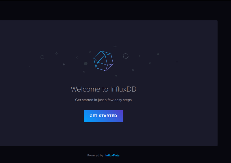 First InfluxDB welcome screen